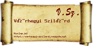 Várhegyi Szilárd névjegykártya